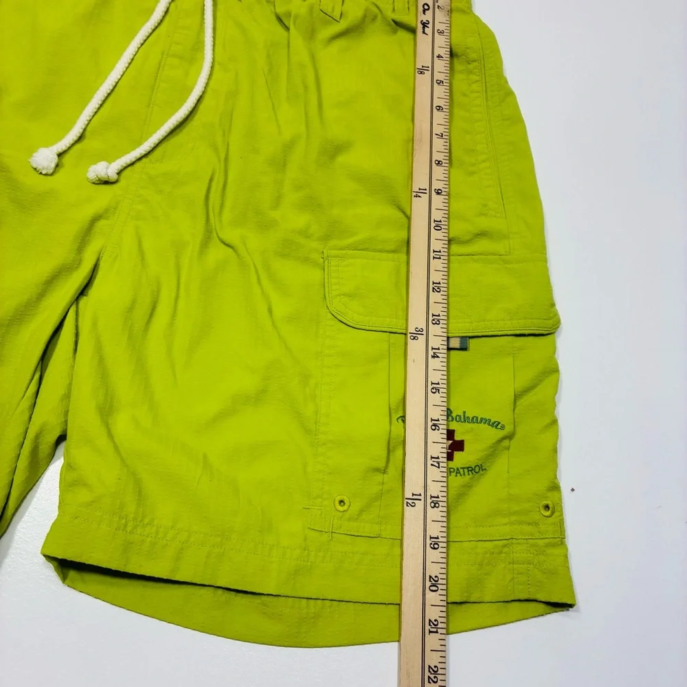 Tommy Bahama Men Swimming Trunks Size XL Green 100% Nylon Elastic Waist lined‎